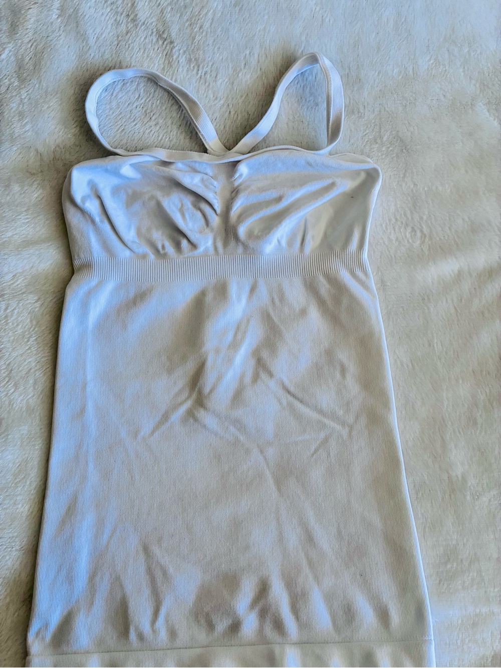 barely there White Ribbed Seamless Tank